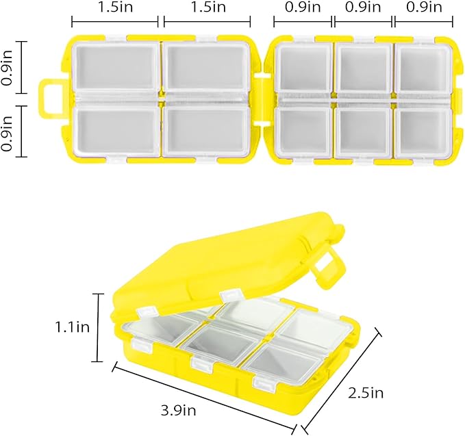 INVODA 7-Day Pill Organizer with Medicine Labels Travel Pill Case Compact, Portable Medication Organizer for Daily Use (3.7 x 2.4 x 1.18 Inches)