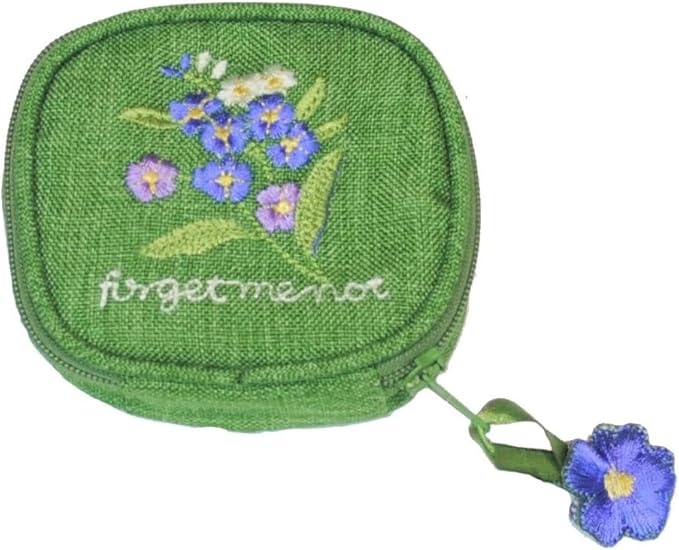 Pill Box Purse in a Forget-me-Not Design