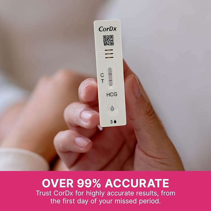 CorDx Early Detection Pregnancy Test Kit, Urine Tests for Easy At Home hCG Level Testing, Tester for Pregnant Women, Clear, Fast and Reliable Result with Over 99% Accuracy, 7 Pack Cassettes