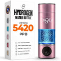 EVOLV Hydrogen Water Bottle Generator – SPE & PEM Water Ionizer 5.4PPM, Highest H2 Concentration – Portable 8oz Hydrogenated Water Bottle – Leak-Proof Hydrogen Water Machine, Easy to Use – Rose