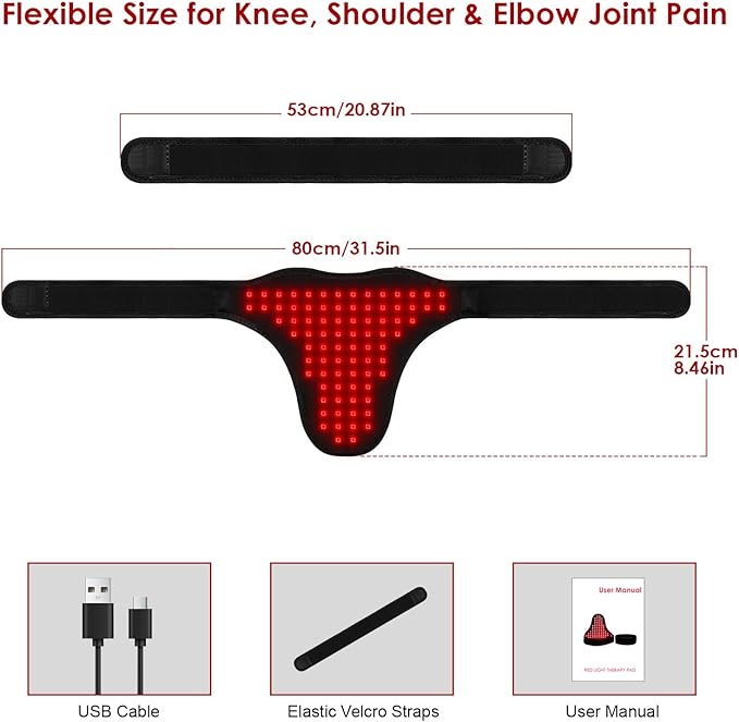 Red Light Therapy Neck and Shoulder Pad,Tap C Charging with 2000 mAh Battery, 660nm&850nm Red Light pad
