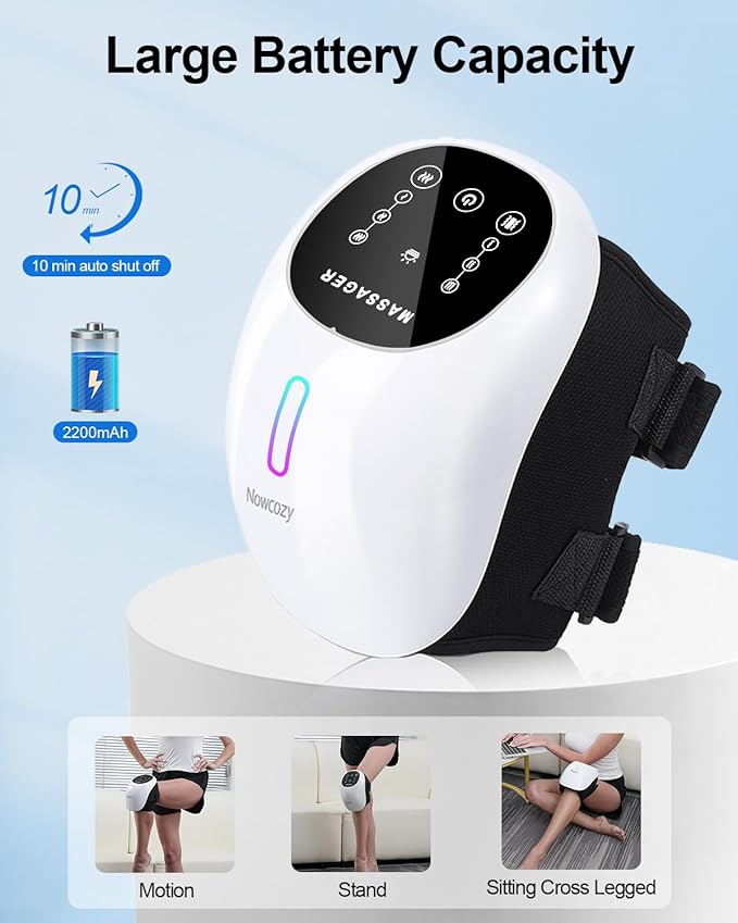 Knee Massager with Heat & Ice Pack, Cordless Infrared Massager for Knee Pain Relief, Adjustable Portable Device for Shoulder Elbow Joint Stiffness, Ideal Gift for Men&Women Parents