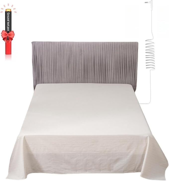 Grounding Sheets Twin Size, Organic Cotton + Silver Yarn, Conductive Earthing Flat Sheets for Better Sleep