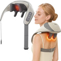 Shiatsu Neck and Shoulder Massager with Heat, 6D Deep Tissue Massager for Pain Relief, Cordless Portable Electric Kneading Massager for Home Office, Gift for Mom, Dad, Birthday, New Year
