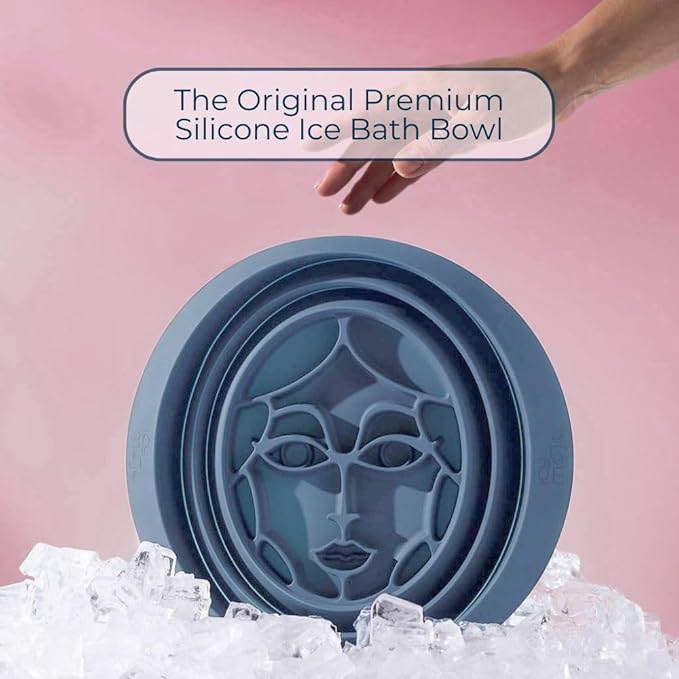 Facial Cold Plunge™ | Collapsible Silicone Ice Facial Bowl with Built-in Ice Tray | Portable Face Ice Bath for Skin Tightening, Puffiness, Acne Relief & Glow (Soft Pink) (Baby Ice)