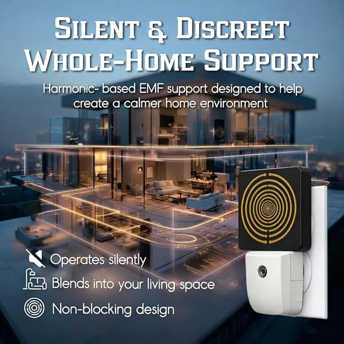 EMF Protection Plug in for Home – Electromagnetic Field Shielding Device for WiFi & Smart Meters | Integrated Red Light | Chaos Signal Blocker | Harmonic Energy | Sacred Geometry Design | USA Seller