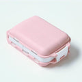 8 Compartment Pill Organizer - Travel Size Portable Daily Weekly Medication Box (4 x 2.6 x 1.37 inches) - Durable Fiber Material, Leakproof Design for Vitamins, Supplements & Pills (Pink)