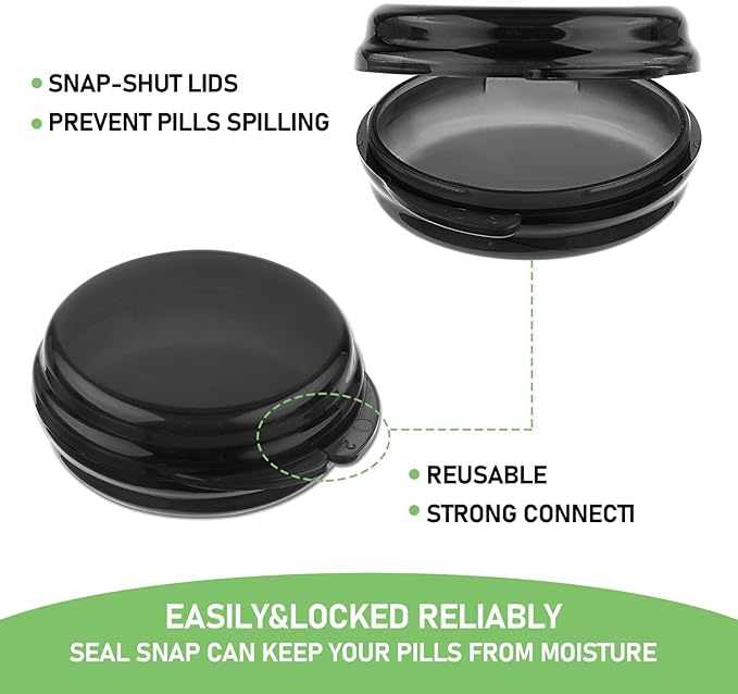 3PCS Small Pill Box, Travel Round Pill Case, Portable Medicine Pill Container Holder, Daily Mini Pill Organizer for Purse Pocket to Hold Vitamin Medication Fish Oil Supplement