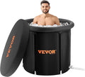VEVOR Ice Bath Tub, Cold Water Therapy Plunge Tub for Athlete, Portable Outdoor Ice Barrel Plunge Pool for Recovery, 98 Gal Inflatable Folding Bathtub with Cover, Home Ice Pod for Adult, 35.4"Lx30"H