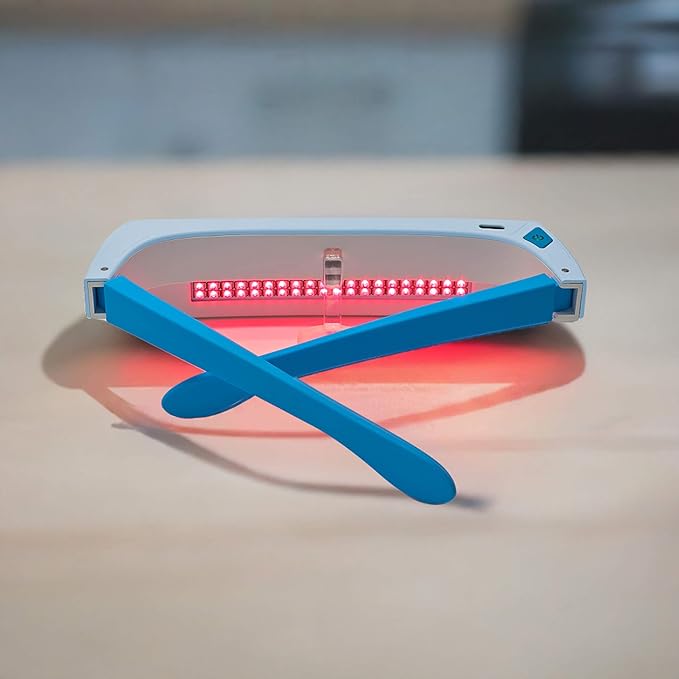 Red Light Therapy Glasses 670nm - Supports Eye Comfort & Visual Wellness, Wearable Red Light Therapy Glasses - UV-Free LED Light, Helps Relieve Eye Fatigue (Red Light)