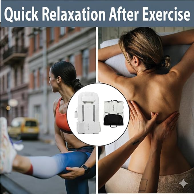 DR. WELL 2026 New, Full Body Stretching Massage Mat 3D Lumbar - Neck, Back, Waist, Hip Relaxation. 26 Powerful Air Cells, 7 Massage Modes & 5 Intensities Levels. Foldable & Portable Mattress.