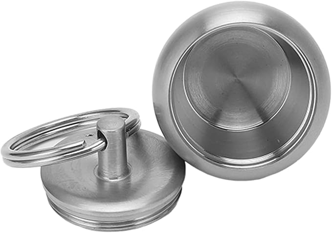 Stainless Steel Case, Mini Portable Metal Small Box Sealed Jar Keychain Pendant Organizer Stainless Steel Organizer Keychain Holder