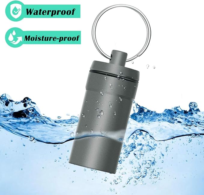 3 Packs Waterproof Aluminum Pill Fob Container, EFFIET Nitro Bottle Holder Nitroglycerin Pill Case Emergency Keychain Pill Holder for Medicine Organizer Dispenser (3 Packs Matt Finished)