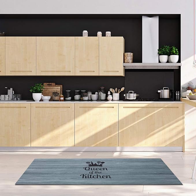 J&V TEXTILES 20" x 55" Comfort Collection Kitchen Anti-Fatigue Runner Mat (Queen of The Kitchen)
