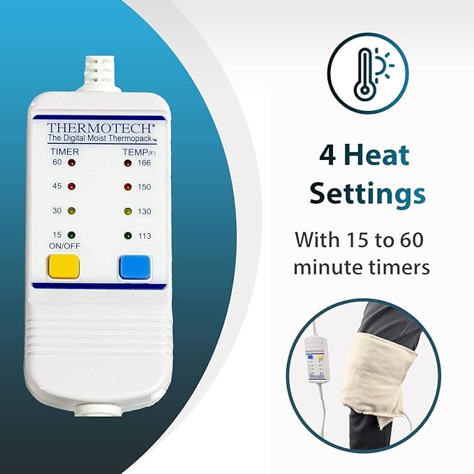 Professional Grade Heating Pad with Automatic Moist Heat by Thermotech, High-Heat Heating pad for Deep Penetrating Heat - 2nd Gen Version (Extra Large King Digital - 26" by 14")