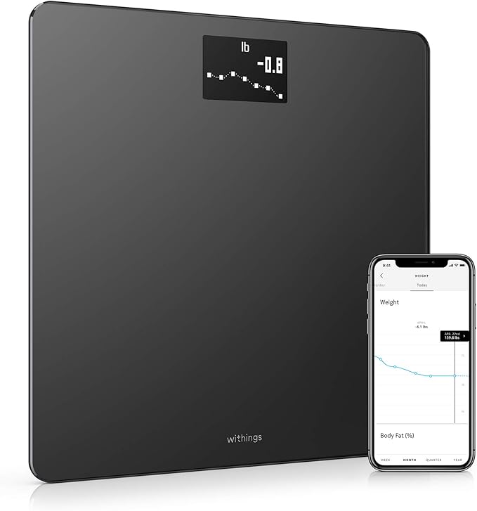 Withings Body - Digital Wi-Fi Smart Scale with Automatic Smartphone App Sync, BMI, Multi-User Friendly, with Pregnancy Tracker & Baby Mode