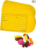 Peel and Seal Printed Pill Envelopes, 3.5" x 2.5", Easy-to-Fill Design, Secure Resealable Closure, Fits Various Medication Sizes (Yellow, 100 Pack)