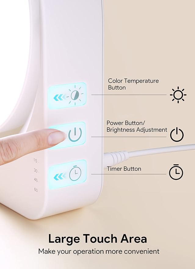 MediAcous 11000Lux Sunlight Lamp, 4 Brightness Levels & Color Temperature & Timer, Daylight Lamp with Memory Function for Home/Office/Decoration