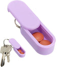 Micro Keychain Pill Holder Single Pack – Lightweight Magnetic Pill Organizer for Daily Medication Storage, Portable Pill Case for Travel, Durable and Discreet (Lavender)