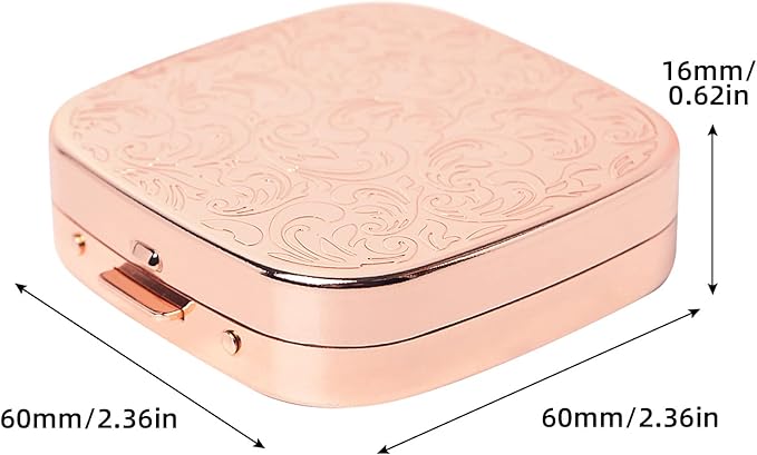 Portable Metal Travel Medicine Box/3 Compartments (Square Pink)