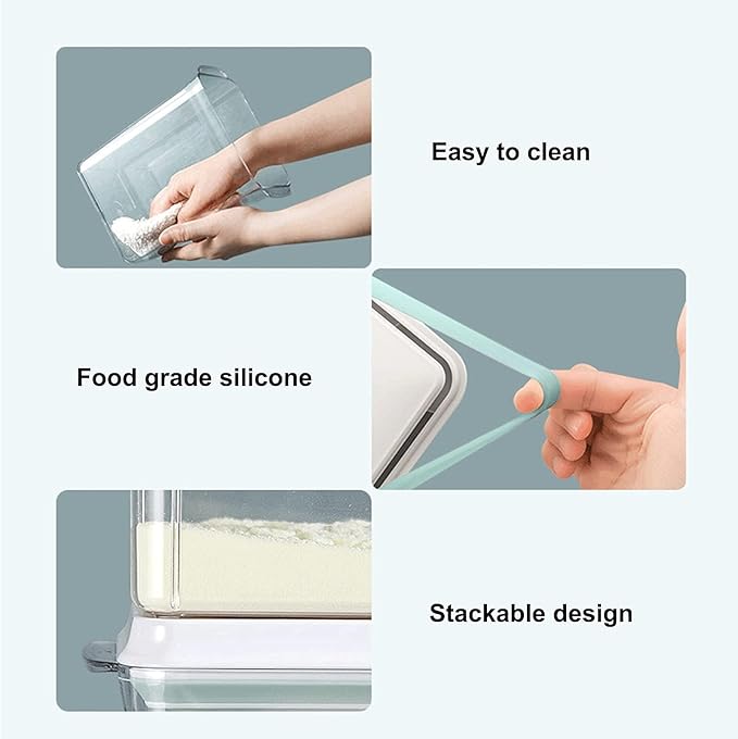 Formula Container for Baby Formula Dispenser with Scraper and Scoop One Button Handy 1000g Milk Powder Container BPA-Free Airtight Formula Storage Containers 2300ml
