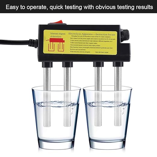 Water Electrolyzer Test Kit, Home Water Quality Tester with Electrodes, Water Purity Measuring Tool for Household or Educational Science Use