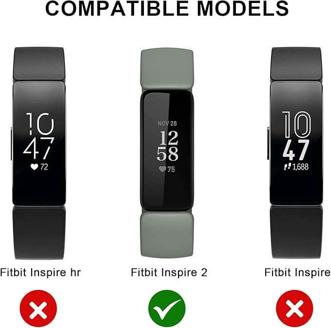 3 Pack Silicone Bands Compatible with Fitbit Inspire 2 Bands for Women Men, Adjustable Replacement Sport Wristbands Straps for Fitbit Inspire 2 / Ace 3 (Black/Abyss Blue/Avocado Green)