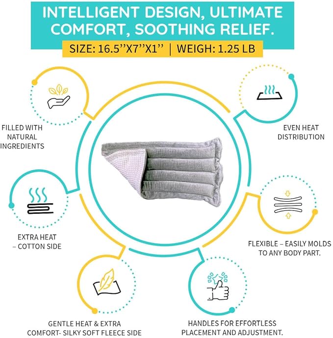 Lavender Microwavable Heating Pad Solutions Buddy - Moist & Large Heating Pad for Joints & Muscles Relief - Microwave Hot Pack Heat Pad for Cramps - Heated Pad Therapy - 1 Pack with Lavender Scent
