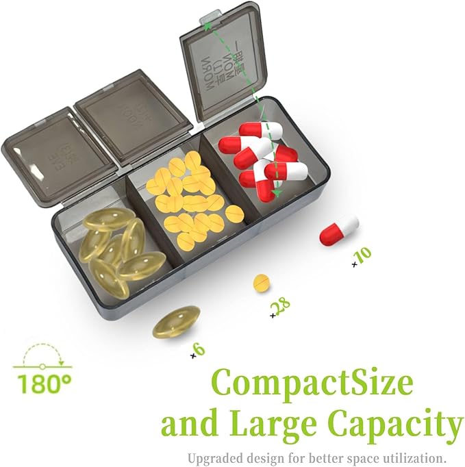 Supplement Vitamin Holder Weekly Pill Organizer Box,Pastilleros para Medicamentos,Vitamin Medicine Pills Organizer Case Container