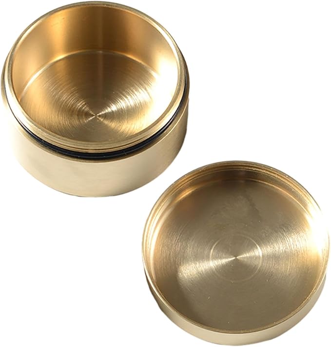 Brass Pill Case Round Pill Box Practical Coin Holder Dustproof Sealed Container Travel Pill Organizer for Jewelry Outdoor