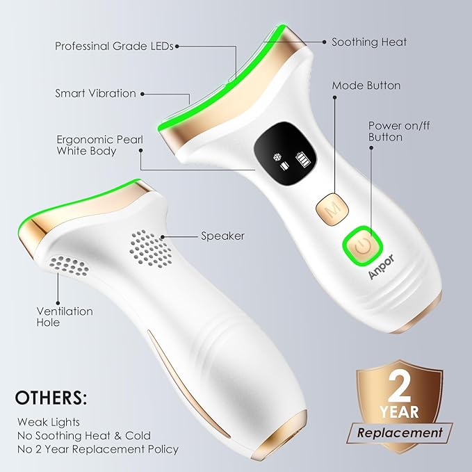 7-in-1 Face & Neck Beauty Massager with Heat & Cold, Gua Sha Facial Massager Tool, Microcurrent, 7 Light Therapies, Smart Vibration for Puffiness, Firming & Glowing Skincare (Pearl White)