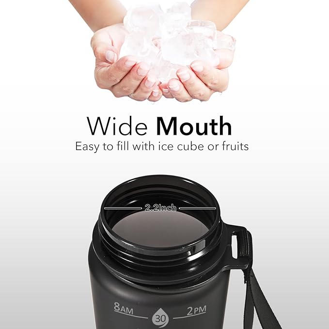 Hyeta 32oz Water Bottles with Straw - Stay Motivated and Hydrated with Convenient Times to Drink Markings, Durable, Leak-proof