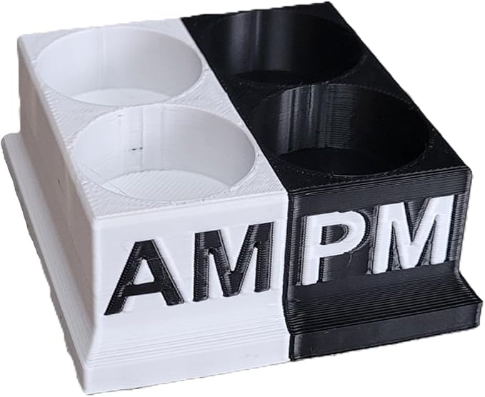Znet3D Eye Drops Bottle Organizer & Tracker – AM/PM 4-Slot (White/Black)