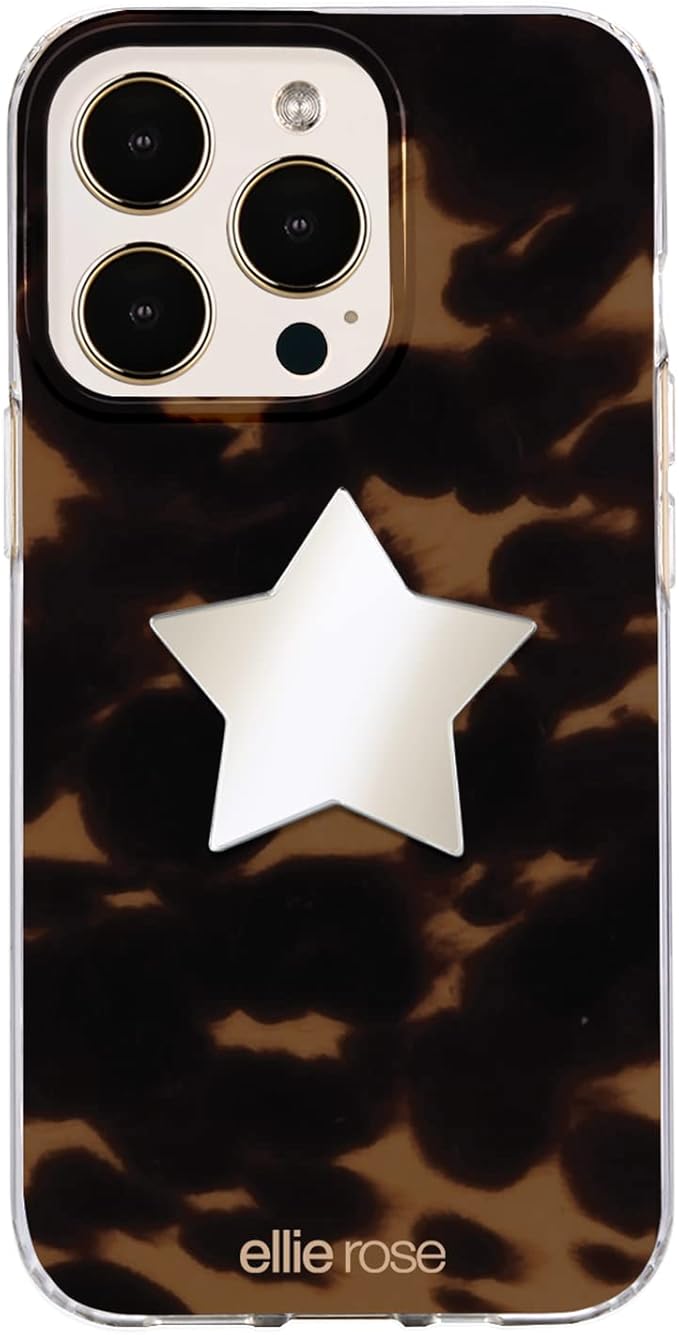 Ellie Rose Mirror Decal for Smartphone, Stick-On Star Mirror Phone Charm Sticker