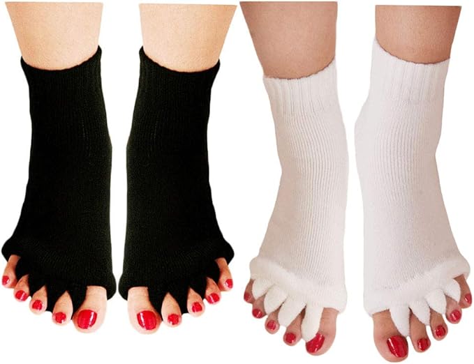 Toe Separator Yoga Gym Sports Massage Foot Alignment Socks 2 Pairs