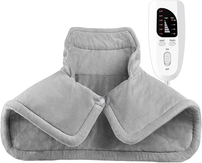 Heating Pad for Neck Shoulders Back Pain Relief, Birthday Christmas Gifts for Women Men Mom Dad Elderly, Electric Large Heat Pad with 6 Heat Settings 4 Timers, ETL Certified (Shoulder Heating Pad)