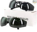 Red Light Blocking Glasses, 2 Pack Protection Eyewear Tanning Goggles for 600-900nm Red and Near-Infrared Light Exposure, Safety Glasses for LED Panel, Tanning Beds, Eye Comfort Gift for Men & Women
