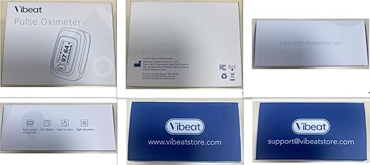 Vibeat Bluetooth Fingertip Pulse Oximeter with Pulse Rate, Blood Oxygen Saturation Monitor | Finger O2 Meter, Batteries and Lanyard Included, Free APP