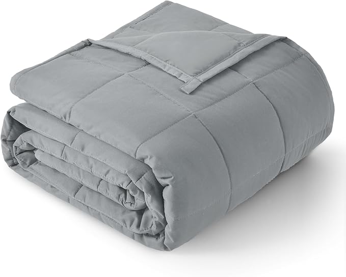 Topblan Weighted Blanket(60"x80" 20lbs Queen Size),Ultra Soft Cooling Weighted Blanket for Adults,Cozy Heavy Blanket with Glass Beads, Breathable Reversible Throw Blanket All Season, Grey