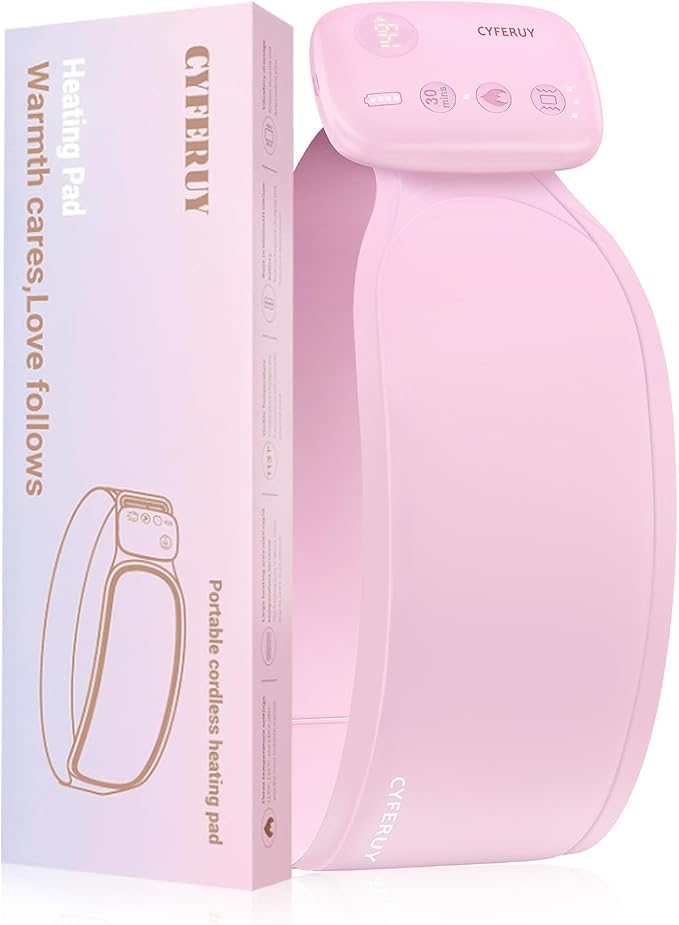 Upgrade Portable Heating Pad for Period Cramps, 5000mAh Portable Cordless Menstrual Heating Pad, Heating Pads for Neck, Back, Shoulder, Gift for Women Girls