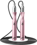 Weighted Jump Rope,Dual Bearing Smooth Rotation Speed Jump Rope, One-Button Push Adjustable Length for Men Women, Workout with Metal Handles for Fitness, Home Exercise & Slim Body