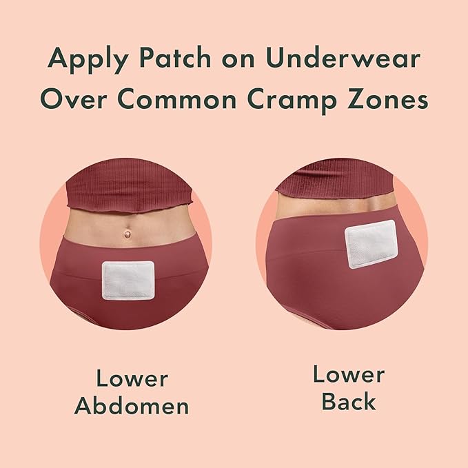 Rael Heating Patches, Herbal Heating Patches - Period Heating Pads for Cramps, Ultra Thin Design, On The Go Size, for All Skin Types (16 Count)