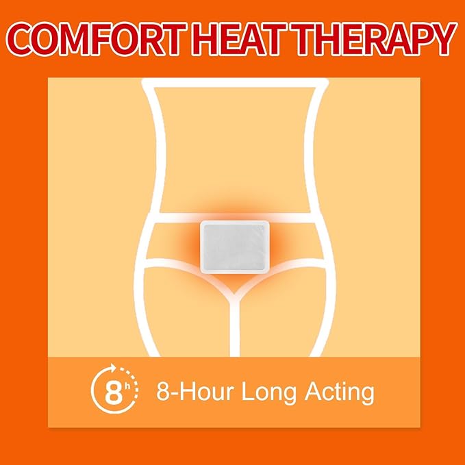 Heat Patches for Menstrual Cramp Relief, Adhesive Heating Patches for Period Cramps, Portable Instant Hot Packs, Travel Size Heat Pads on Cruise- 10 Packs