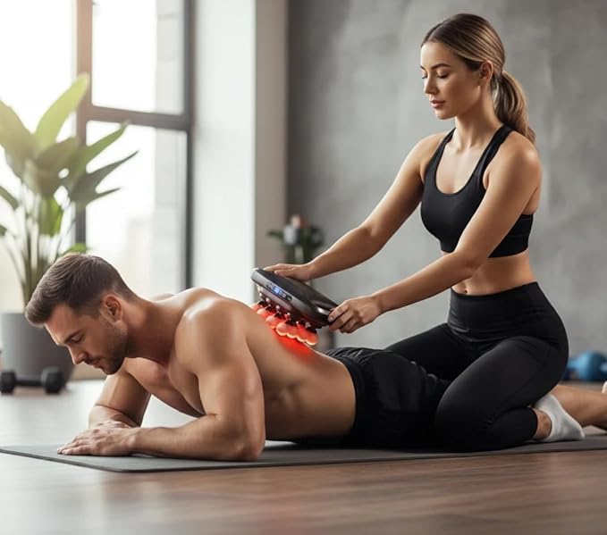 16-Head Deep Tissue Body Massager with Heat, 3 Modes & 30 Intensities, Multi-Head Back Massager for Full Body Relief, Quiet Percussion Massager for Back, Neck, Legs, Waist,1800mAh Battery