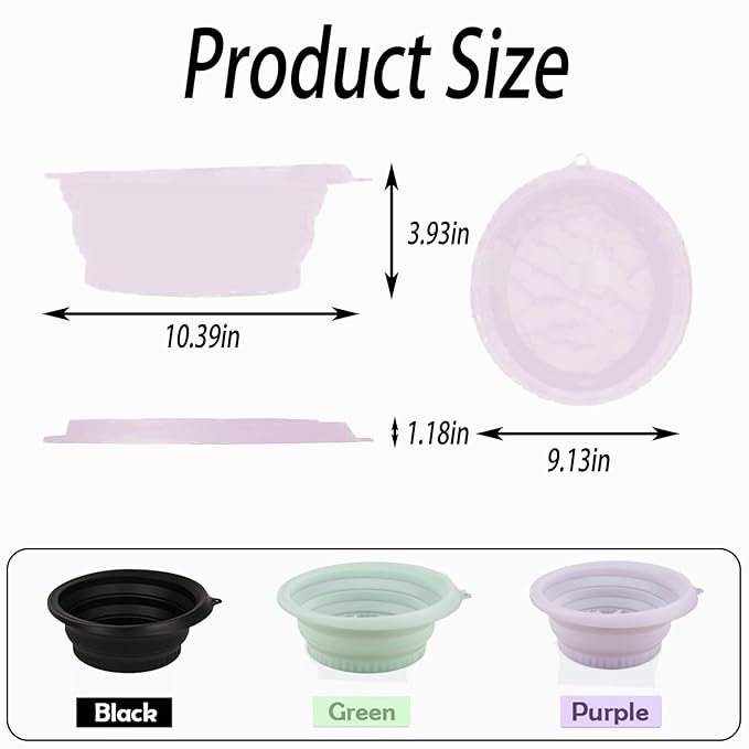 Face Ice Bath Bowl Mold With Built-In Icetray, Portable Foldable Silicone Dipping Water Facial Cold Immersion Therapy Plunge Ice Bowl for Face Ice Bath Holder for Home And Travel (Purple)