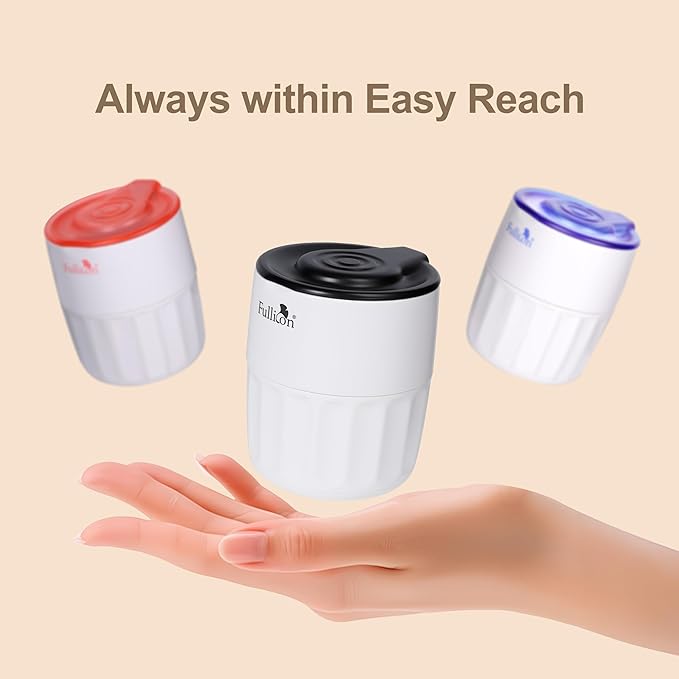 Fullicon Pill Crusher Fine Powder, Stainless Steel Grinder Head, 2-in-1 Medicine Crush with Storage, Small Pill Grinder for Pets, Elderly & Kids (Black White)
