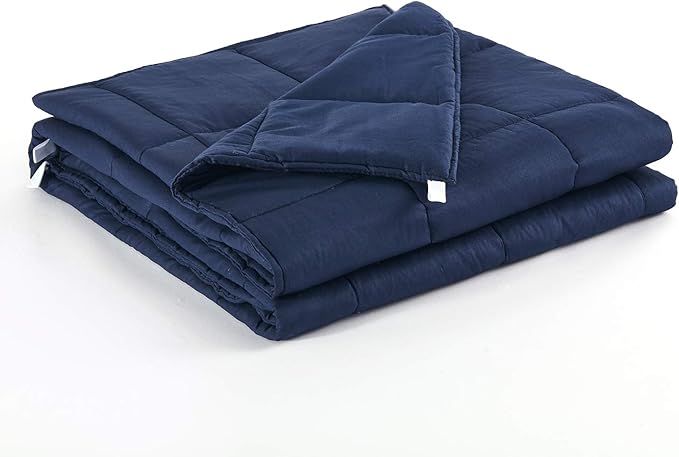RelaxBlanket Cotton Weighted Blanket 100% Cotton with Premium Glass Beads for All-Season 60''x80'' 20lbs,Navy