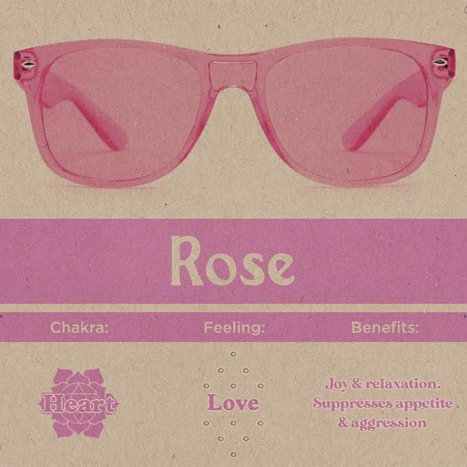 PURPLE CANYON Rose Color Therapy Glasses for Chakra Healing, Chromotherapy, and Mood