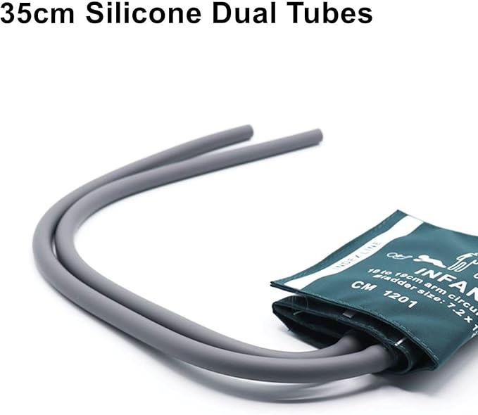 Blood Pressure Nylon Cuff with 35cm Dual Tubes for Infant 10-19 cm, Reusable Replacement NIBP Cuff with Inner Airbag for BP Monitor Machine, No Connector