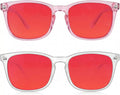 2 Packs Professional Sleep Glasses with 99.9% Blue Light Blocking Dual AR Coatings Red Lens, Computer Gaming Glasses for Men Women, Anti Fatigue & Eye Strain